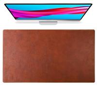 Large Genuine Leather Desk Mat, Waterproof Real Mouse Pad Protector, Easy to Clean Desk & Dining Mat for Office Home Desk Accessories(Brown,80x45cm)