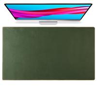 Large Genuine Leather Desk Mat, Waterproof Real Mouse Pad Protector, Easy to Clean Desk & Dining Mat for Office Home Desk Accessories(Green,70x40cm)