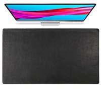Large Genuine Leather Desk Mat, Waterproof Real Mouse Pad Protector, Easy to Clean Desk & Dining Mat for Office Home Desk Accessories(Black,70x30cm)