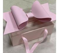 Large Gift Box, Floral Boxes with Big Bow, Lidded Gift Boxes, 35x21x16.5cm, Packaging Box for New Year Gifts, Birthdays, Holidays, Weddings, Valentine's Day (5-Pack) (Pink)