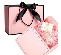 Large Gift Box for Presents, Pink Gift Boxes with Lids, Luxury Gifts Box Set Include Ribbon Gifts Bag, Greeting Card, Tissue Paper and Raffia Filler, Foldable Present Boxes for Men Women