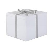 Large Gift Box with Lid 32x32x25 cm,White Gift Boxes for presents Packaging for Birthdays, Valentine's Day, Christmas (Include Shredded Paper Fill, Envelope Card Ribbon)
