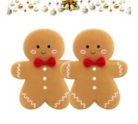 Large Gingerbread Man Plush Pillows, Set of 2, Cute Gingerbread Man Plush Toys, Perfect Christmas Decoration, Fun Decorative Pillow for Family, Friends, and Children (A(35cm) × 2)
