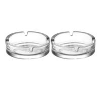 Large Glass Ashtray. Cigarette Grove Stackable. (Set of 2)