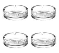Large Glass Ashtray. Cigarette Grove Stackable. (Set of 4)