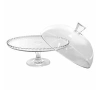 Large Glass Cake Stand Lid Pedestal Cupcake Pastry Food Serving Display Plate