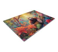 Large Glass Chopping Board | Glass Worktop Savers for Kitchen | Glass Cutting Board | Orange Pink Blue Green Colourful Sloth Tropical Rainforest Digital Exotic Nature