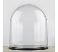Large Glass Dome Display Cloche Bell with Black Wooden Base 40 x 35.5 cm