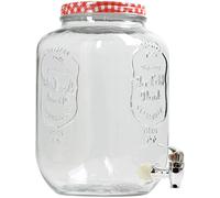 Large Glass Drinks Dispenser 8L Party BBQ Outdoor Style with Tap and Lid