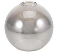 Large Glass Globe Lamp Shade Replacement Bubble Texture | Smoky Gray Finish, Wide 6.5cm Opening, for Table Lamp Bases and Pendant Fixtures