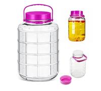 Large Glass Jar with Lid,5L Clear Storage jars with Airtight Lid and Handle