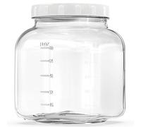 Large Glass Jars 102 oz Wide Mouth Gallon Mason Jars with Airtight Lid, Durable Glass Food Storage Jars, Clear Quart Mason Jars For Canning, Fermenting, Pickling, Storing