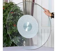 Large Glass Lazy Susan for Dining Table - Tempered Glass Rotating Centerpiece with Silent Bearings - Round Serving Tray for Easy Sharing & Elegant Dining Experience