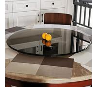 Large Glass Lazy Susan Turntable for Dining TableBlack Round Rotating Serving Tray Easy to Clean 24" 28" 30" 36" 40" (70cm/28in)