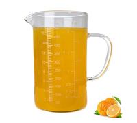 Large Glass Measuring Cup, V-Shaped Spout, Three Scales (Cup, OZ, Milliliter), Easy to Read, Dishwasher Microwave Safe for Cooking (500 ML-Right)