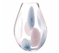 Large Glass Oval Vase in Clear, Pink & Blue (Cotton Candy) (30cm)