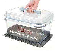 Large Glass Storage Containers with Lids, Big Marinade Food Containers for Rotisserie Chicken Meal Prep Turkey Watermelon Potluck, XL Extra Large Freezer Safe Storage Container Airtight 200oz/26cup