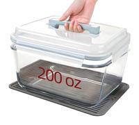 Large Glass Storage Containers with Lids, Big Marinade Food Containers for Rotisserie Chicken Meal Prep Turkey Watermelon Potluck, XL Extra Large Freezer Safe Storage Container Airtight 200oz/26cup