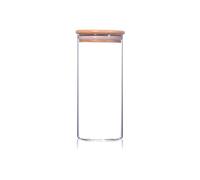 Large Glass Storage Jar 2L with Bamboo Lid Airtight Kitchen Container for Pasta Rice Cereal Flour Pantry Storage Clear Glass Canister with Wooden Lid Food Storage Jar Single or Set Options