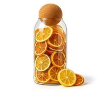 Large Glass Storage Jar with Cork Ball Lid - Airtight Food Container for Coffee, Tea, Nuts, Dried Fruit, Herbs, Biscuits - Clear Kitchen Canister for Pantry Organisation and Countertop Display