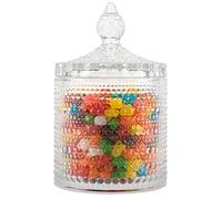 Large Glass Sweet Jars with Lids 650ml, Candy Dish/Container for Cookie, Nut, Dried Fruit Storage, Biscuit Barrel, Decorative Glass Jars for Candy Buffet, Jewelry Box, Apothecary Jar