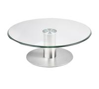 Large Glass Turntable with Silent Bearing - 360 Degree Swivel Lazy Susan Organizer Tray for Dining Table - Tempered Glass Serving Plate - 70cm