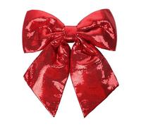 Large Glitter Sequin Christmas Bows Ornament, 13.8 x 15.7 Inch Xmas Ornaments for Christmas Tree Home Party Front Door Wreath Garland Holiday Decor (Red)