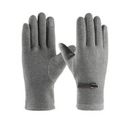 Large Gloves Women Winter Men's Rabbit Fleece Plus Fleece Thickened Outdoor Riding Wind And Cold Three Line Screen Gloves Ladies Insulated Gloves (Grey, One Size)