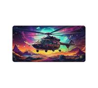Large Gmaing Mouse Pad A Photo of Helicopter in The Space Field in The Style Long Mouse Pads 30x60cm Table Mat Suitable for Various Scenarios Such As Work Play And Study