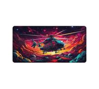 Large Gmaing Mouse Pad A Photo of Helicopter in The Space Field in The Style Long Mouse Pads 30x60cm Table Mat Suitable for Various Scenarios Such As Work Play And Study