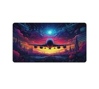 Large Gmaing Mouse Pad A Photo of Plane in The Space Field in The Style Long Mouse Pads 40x75cm Table Mat Suitable for Various Scenarios Such As Work Play And Study