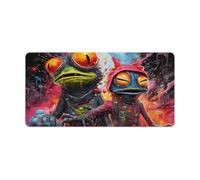 Large Gmaing Mouse Pad Art Strange Frogs Extra Large Mouse Mat 30x60cm Desk Pad with Stitched Edges Durable Non Slip Natural Rubber Base