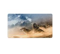 Large Gmaing Mouse Pad Call of The Wolves Table Mat Premium Textured Non Slip Waterproof Stitched Edges for Gaming Office Home 40x75cm