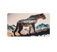 Large Gmaing Mouse Pad Clouded Leopard Art Mouse Mat 40x75cm Keyboard Desk Mat Stitched Edges Smooth Surface for Speed Control Anti Slip Base