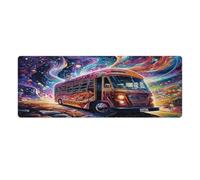 Large Gmaing Mouse Pad Colour Art Bus Large Mouse Mat 30x80cm Desk Mat with Stitched EdgeComputer Desk AccessoriesNon Slip Base
