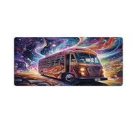 Large Gmaing Mouse Pad Colour Art Bus Mouse Mat 40x90cm Keyboard Desk Mat Non Slip Rubber And Waterproof Surface for PC Laptop Desk