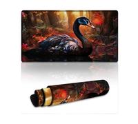 Large Gmaing Mouse Pad Psychedelic Art Swan Washable Mouse Mat 40X75cm Keyboard Desk Mat with Stitched Edges Long Non-Slip Rubber Backing