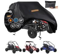 Large Go Kart Covers Waterproof,Upgraded 420D Oxford 2 Seater Gokart Cover,Go Kart Accessories with Air Vent,4 Reflective Handles,2 Windproof Buckles,for Most Go-Kart Models