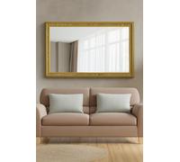 Large Gold Antique Style Wood Wall Mounted/Rectangle Mirror 5Ft7 X 3Ft7 171 x 111cm