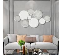 Large Gold Circle Mirror Wall Decor - Modern Art Sculpture for Living Room, Bedroom, Office - Chic Home Decoration, Unique Multi-Plate Design, Eye-Catching Accent Piece