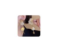 Large Gold Filigree Flowers Leaf Dangle Earrings for Women, Exaggerated Long Metal Cubic Zirconia Floral Earrings Trendy Aesthetic Statement Jewelry, L, Metal, No Gemstone