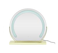 Large Gold Vanity Mirror, Illuminated Free Standing Adjustable Mirror with Dimmable Light, Warm/Cool LED Light for Bedroom Dressing Table