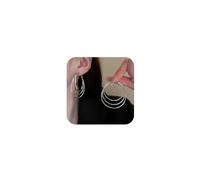 Large Gold Geometric Hoop Earrings for Women Silver Round Triple 3 Circle Layer Statement Hoops Earring Trendy Simple Layered Jewelry Accessories, L, Zinc, No Gemstone