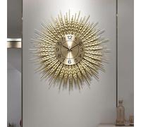 Large Gold Ginkgo Leaf Wall Clock, No-Ticking Silent Modern Metal Art Decor for Living Room, Cafe, Restaurant - 27.5IN/70CM