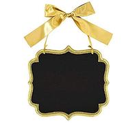 Large Gold Glitter Chalkboard Sign 25cm x 23cm x 0.7cm - 1 Pc