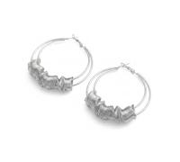 Large Gold Hoop Earrings for Women, Trendy Statement Double Circular Earrings Vintage Lightweight Hypoallergenic Fashion Circle Big Hoop Earring Gift Jewelry for Her, Metal, No Gemstone