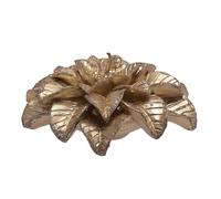 Large Gold Poinsettia Candle