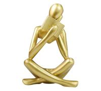 Large Gold Reading Women Statue, Thinker Sculptures, Abstract Art Ornament, Modern Aesthetic Figurine Decoration, Suitable for Home Living Room Bedroom Office Shelf Dining Desk Bookshelf Table Decor