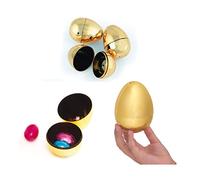 Large Golden Refillable Easter Egg Hunt Kids Party Decoration Game Prize Gift