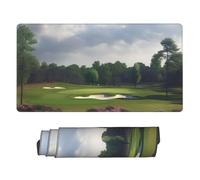 Large Golf Course Mouse Pad Large Desk Mat XL PU Leather Desk Pad Waterproof Gaming Mousepad Easy Clean Desks Protector Mat Keyboard Mats, Writing Pads for Office Home 29.5 x 16 in
